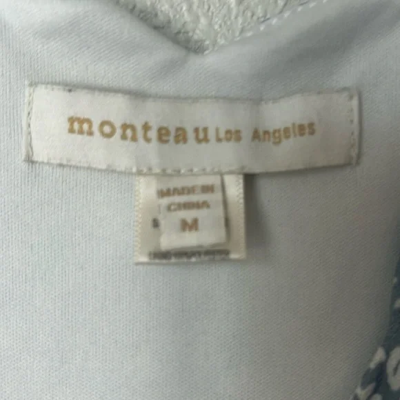 Light Blue Floral Dress Women's Medium Polyester - Picture 5 of 7